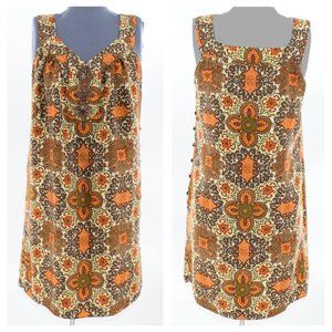 Milly Italian Silk Print Shift Dress 8